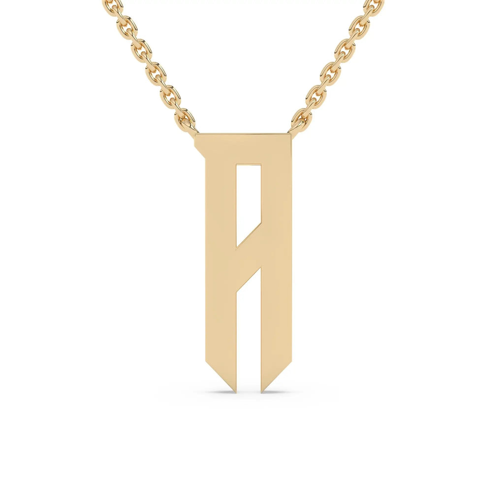 initial necklace handmade in 14k solid gold