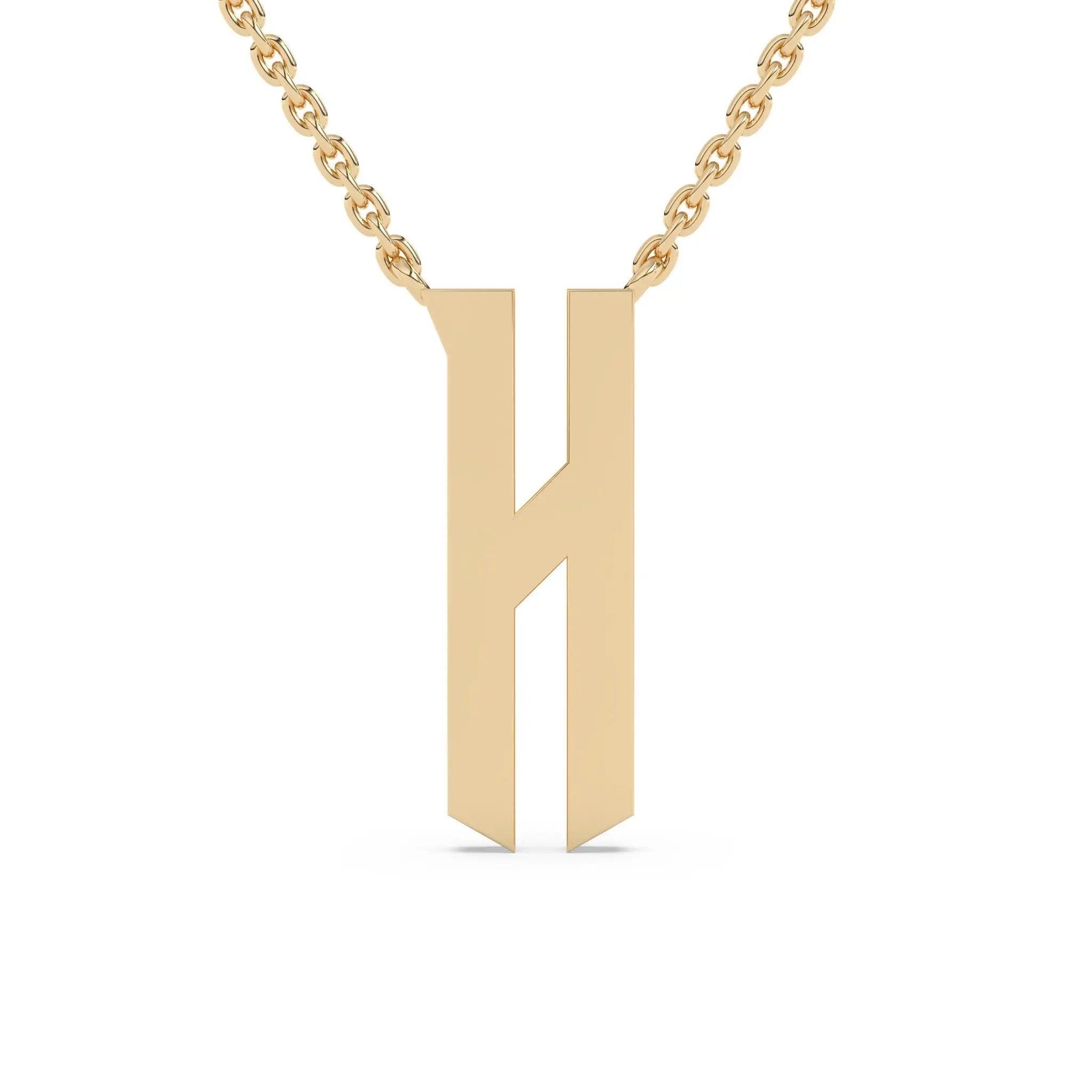 initial necklace handmade in 14k solid gold