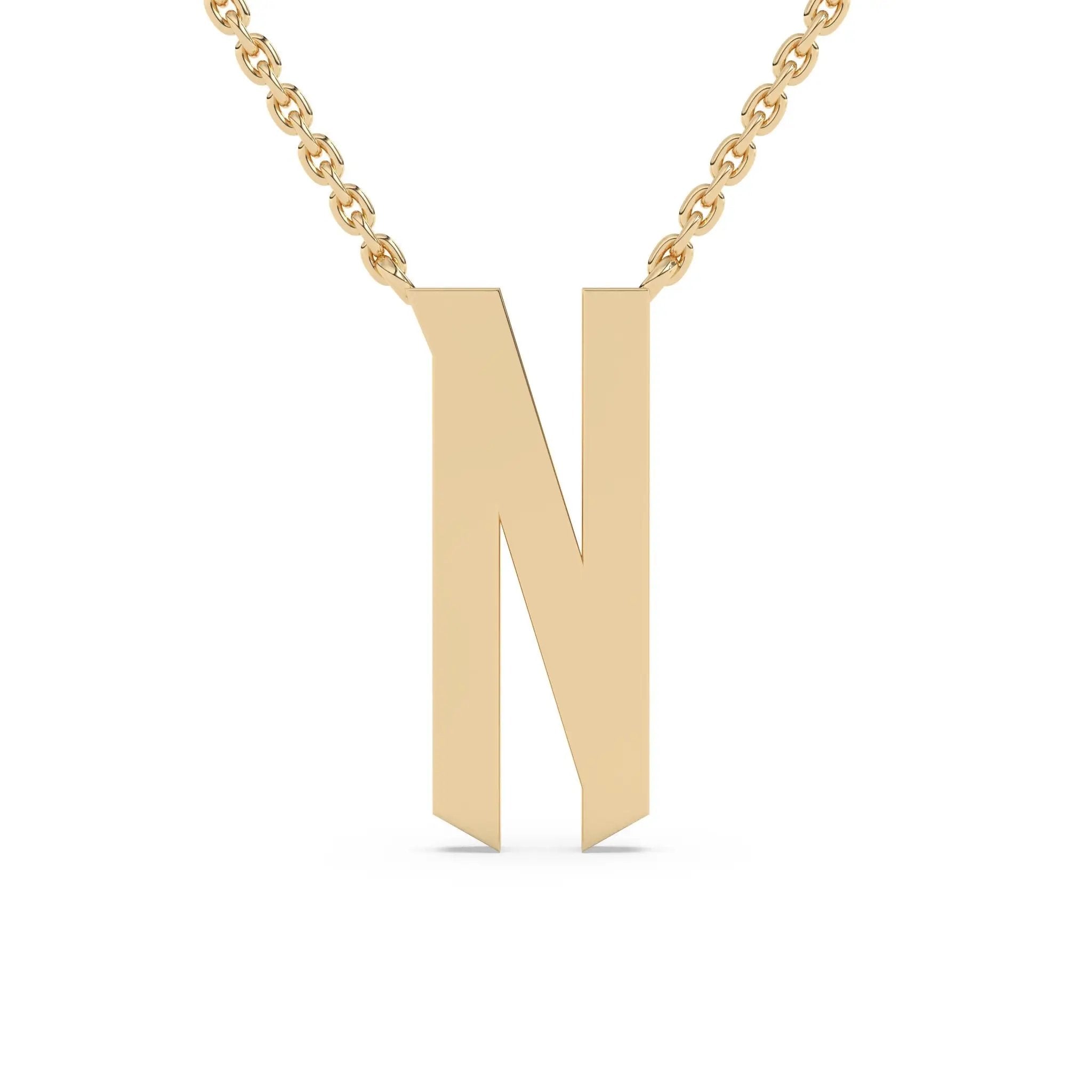 initial necklace handmade in 14k solid gold