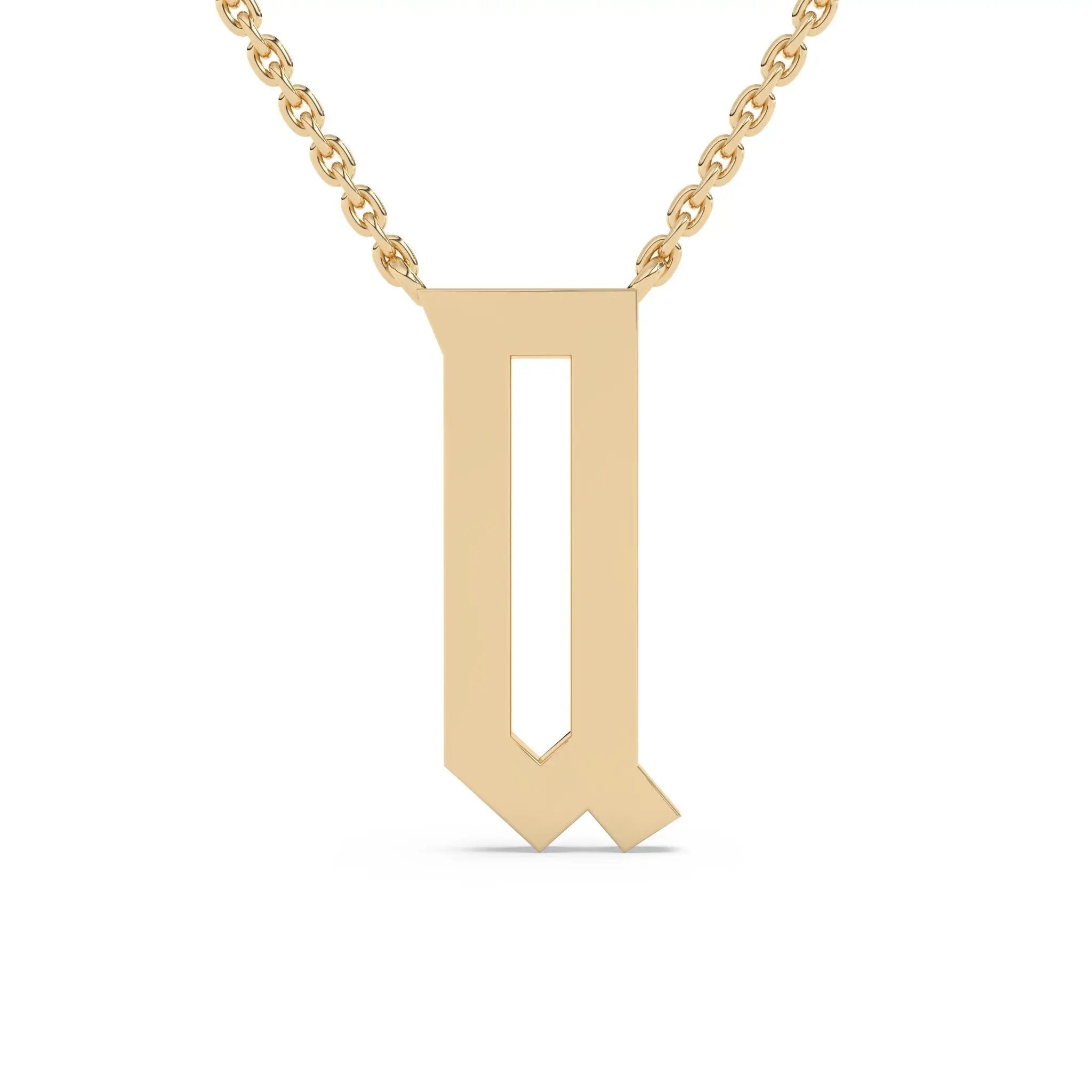 initial necklace handmade in 14k solid gold