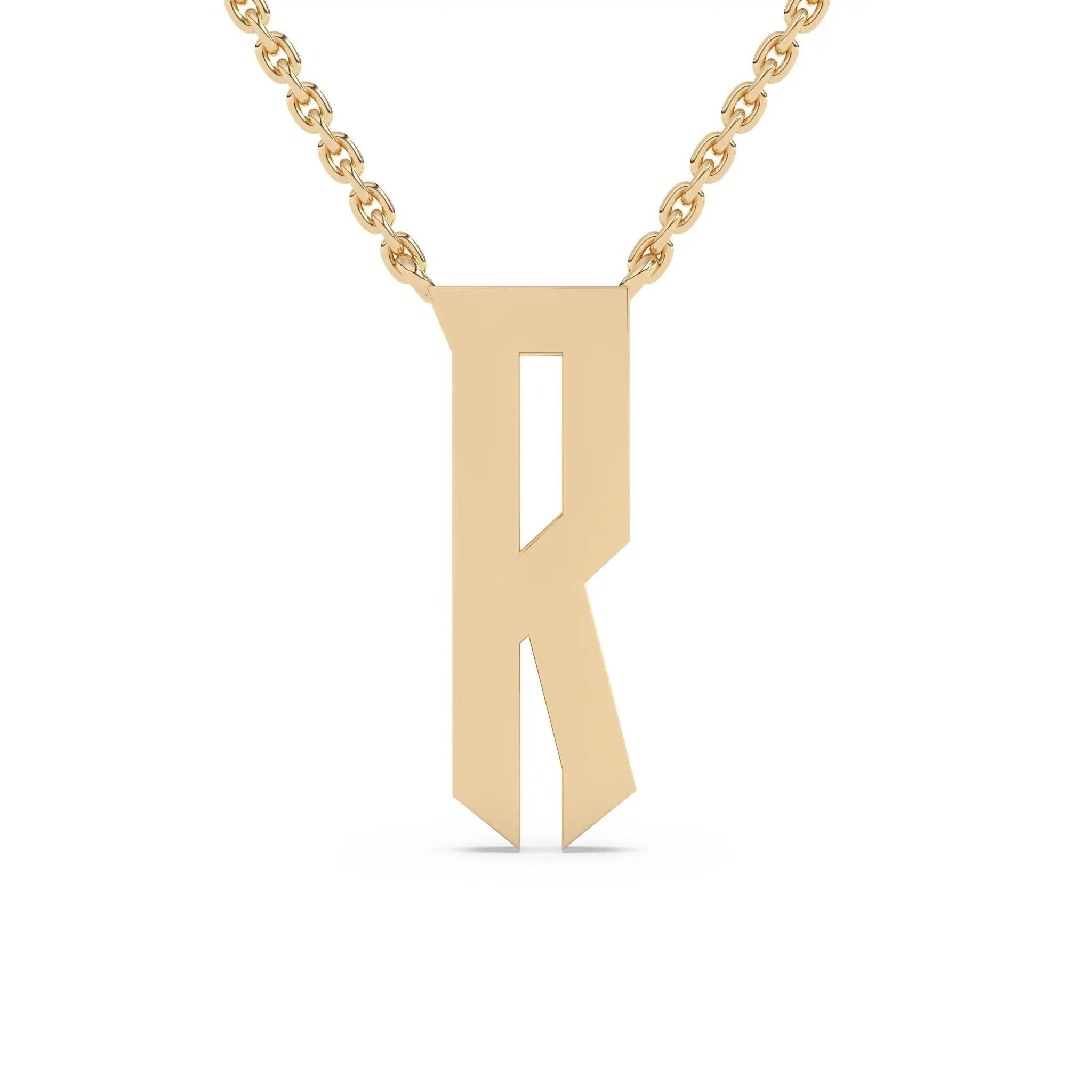 initial necklace handmade in 14k solid gold