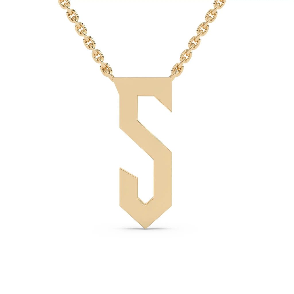 initial necklace handmade in 14k solid gold