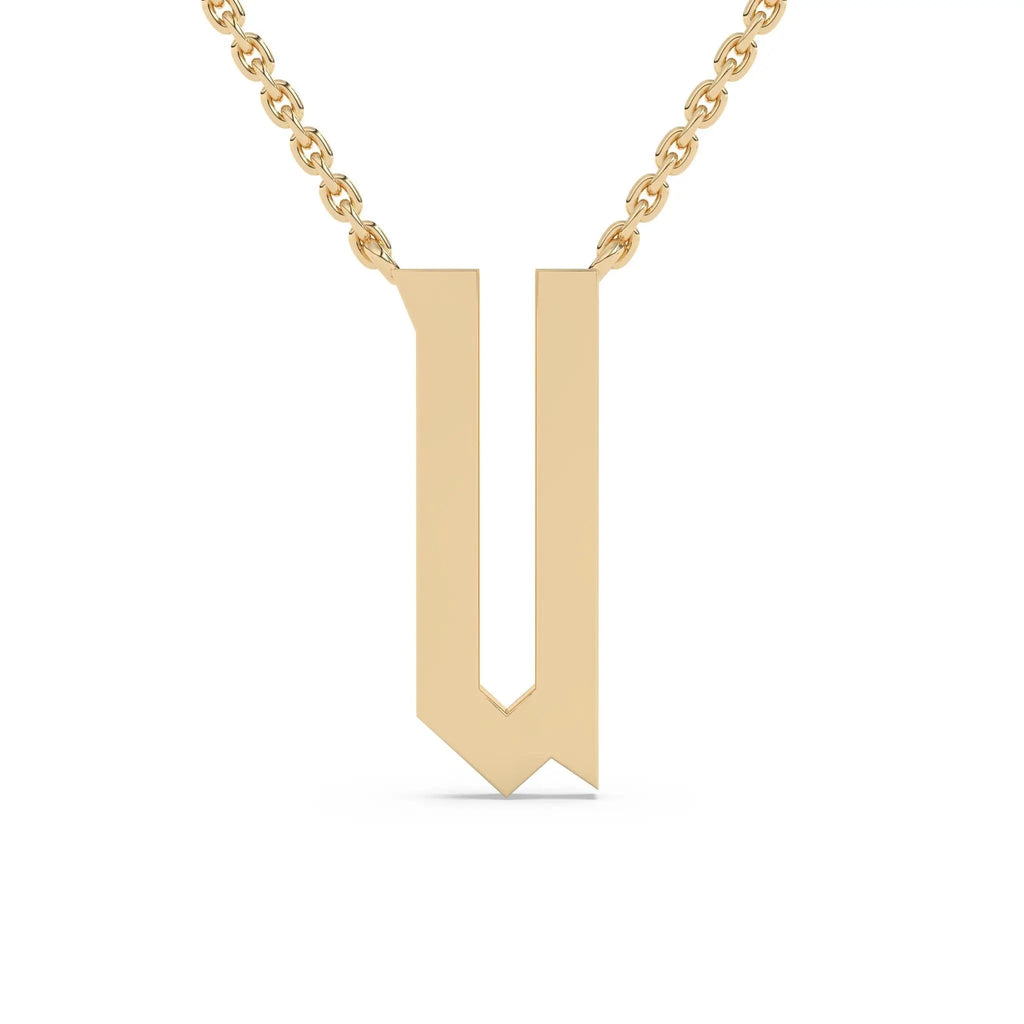 initial necklace handmade in 14k solid gold