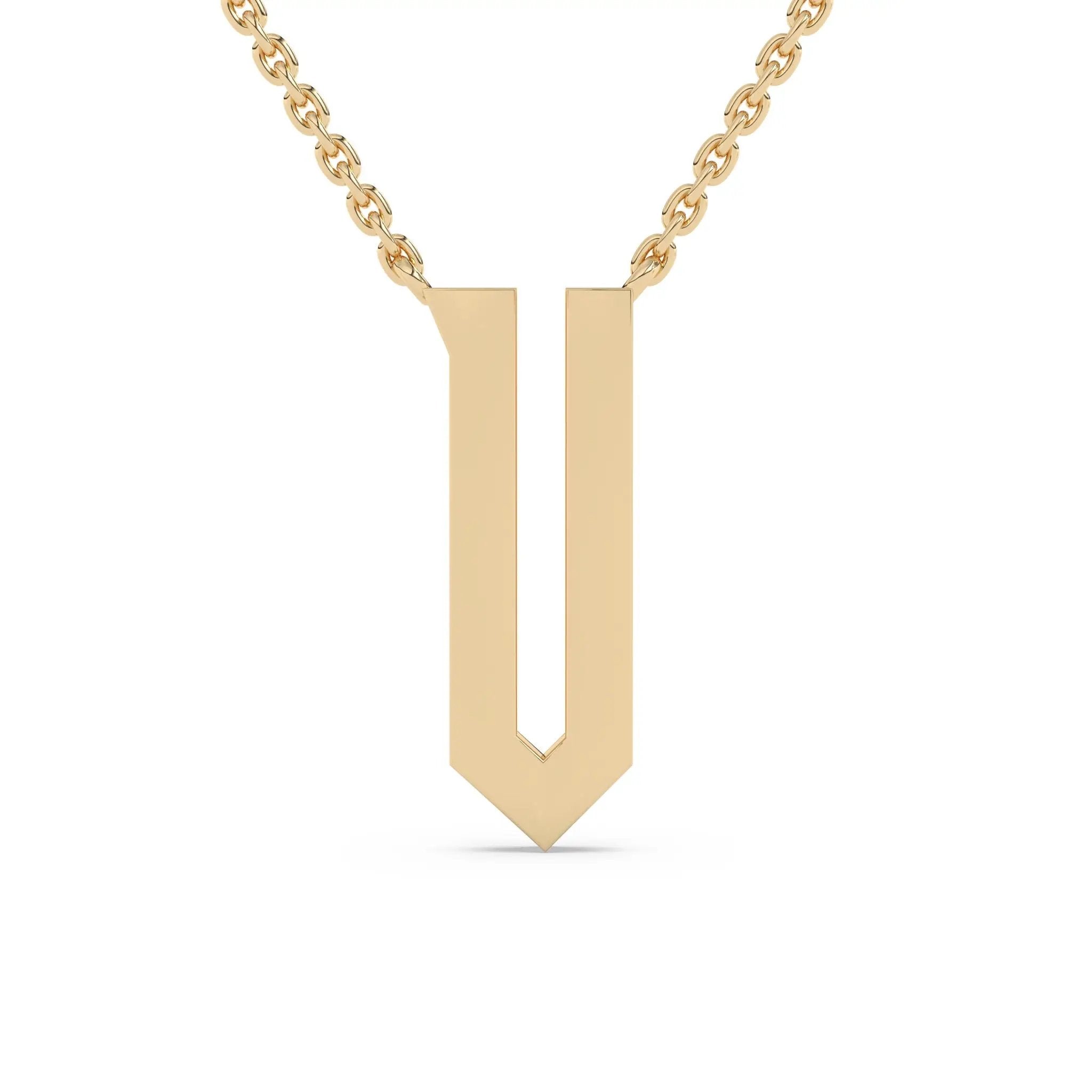 initial necklace handmade in 14k solid gold
