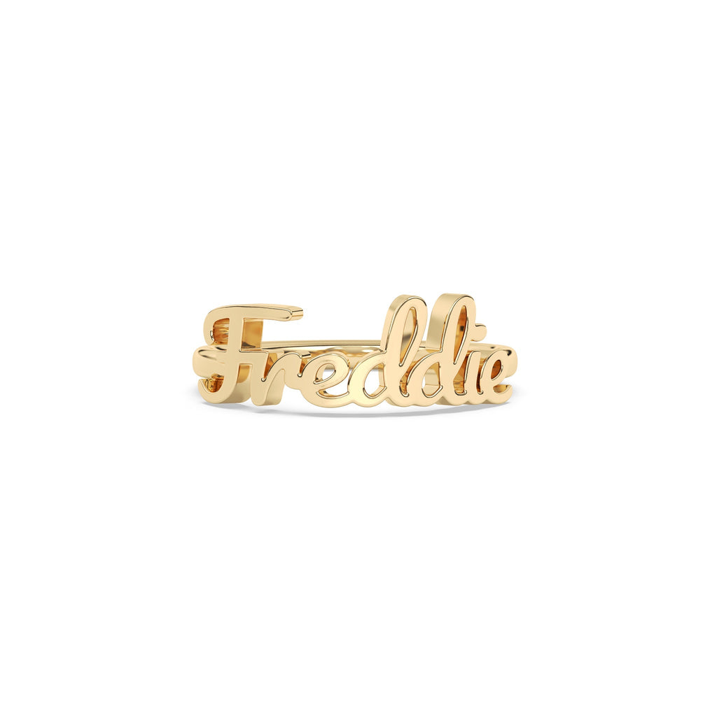 name ring in 14k solid gold