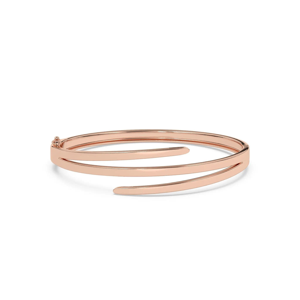 gold twist bangle handmade in 14k solid gold