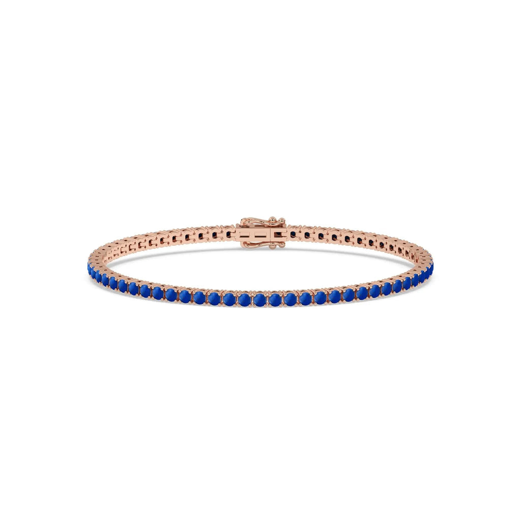 lapis tennis bracelet handmade in 14k solid gold