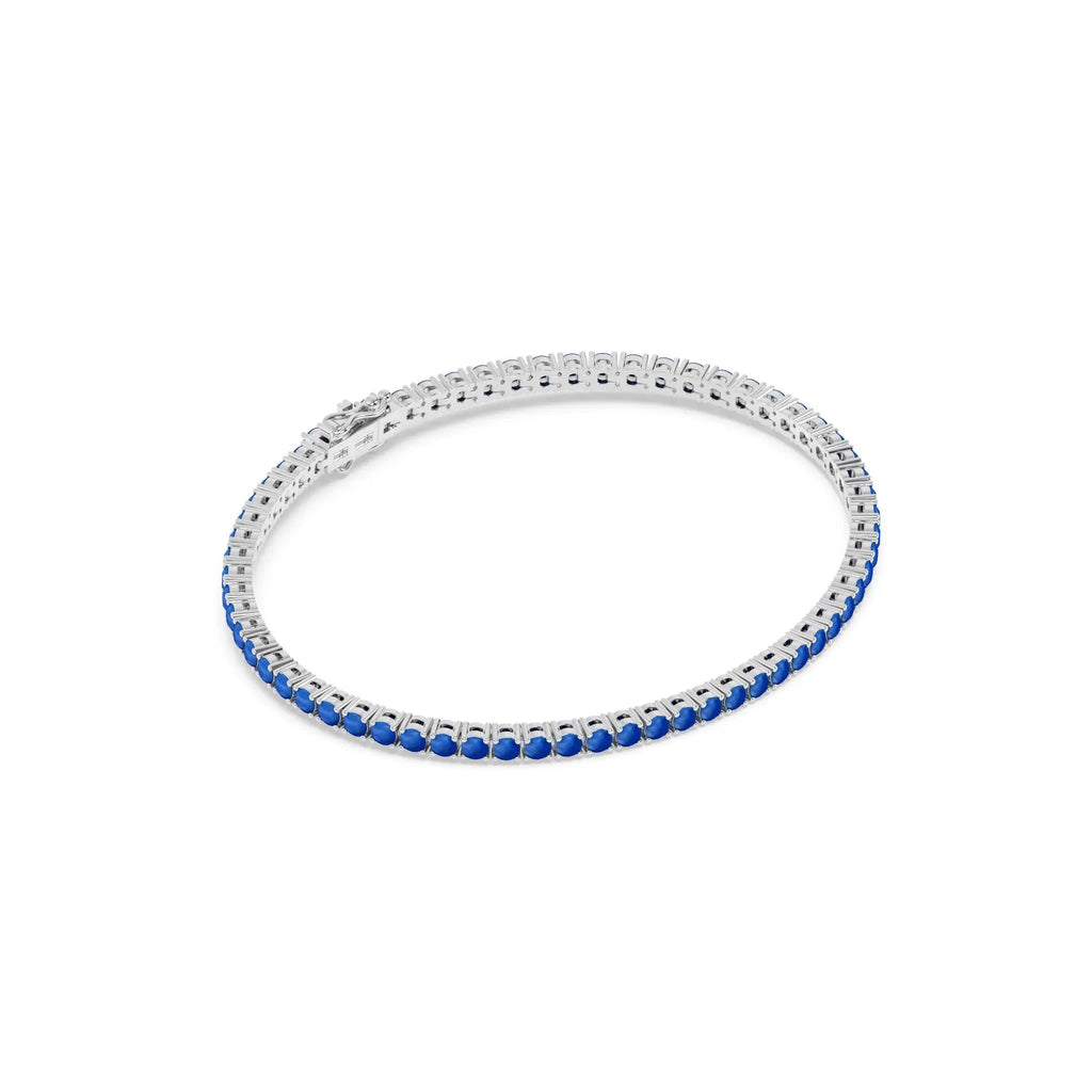 lapis tennis bracelet handmade in 14k solid gold