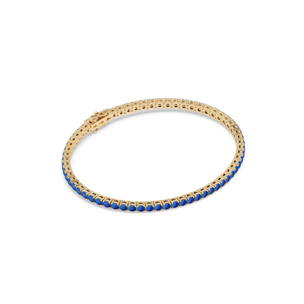 lapis tennis bracelet handmade in 14k solid gold