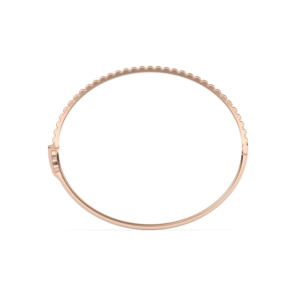 fluted bangle handmade in 14k solid gold 