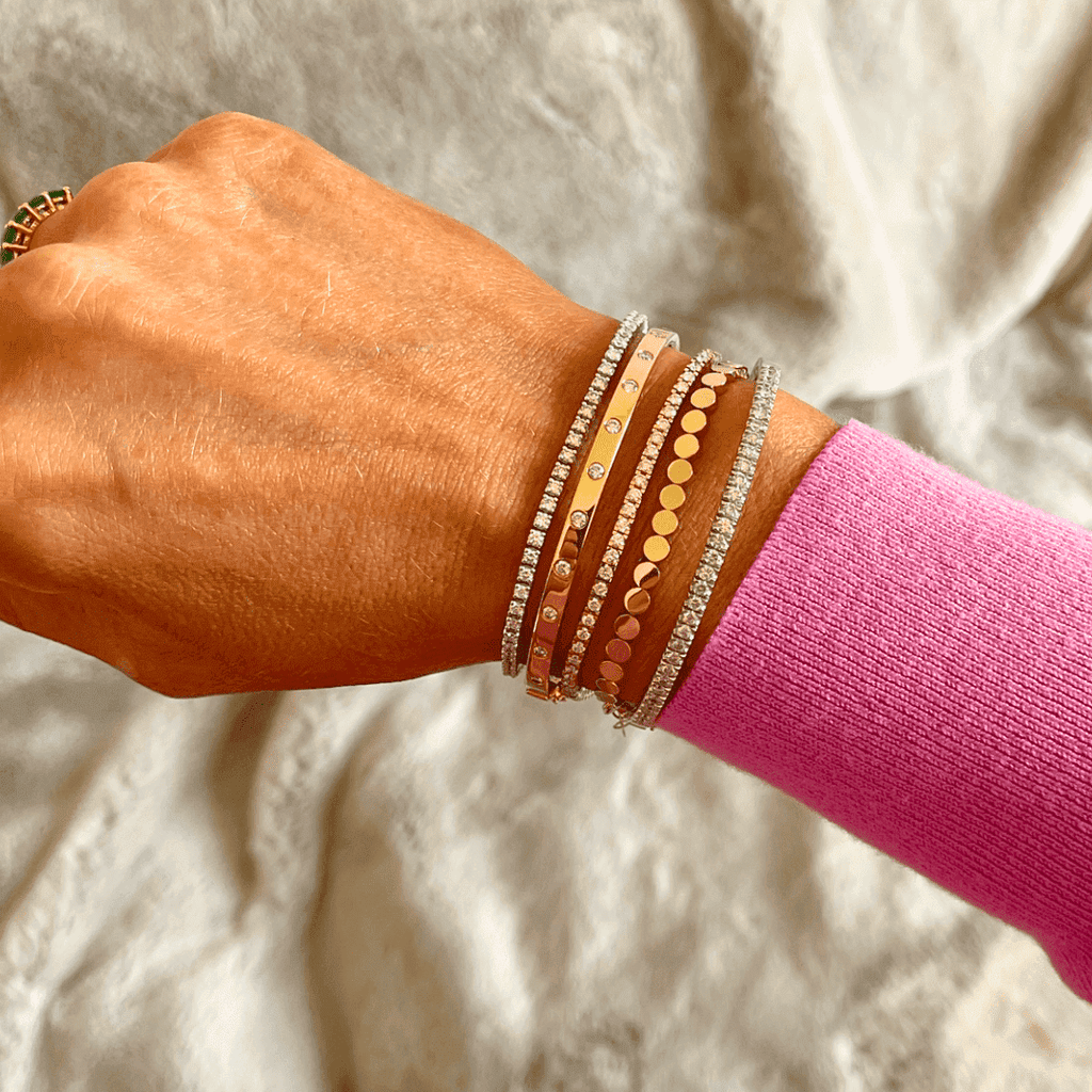 circle bracelet handmade in 14k solid gold
