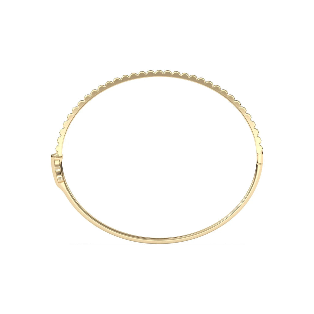 fluted bangle handmade in 14k solid gold 